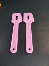 Tupperware Paddle Scraper Gadget Spatula Vintage Style Pink Set of 2 New Pink picture