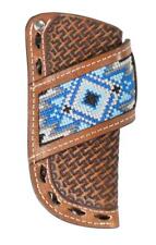 3D Knife Sheath Leather Weave Embroidered Inlay Brown D8401702 picture