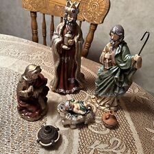 Breathtaking 6 Piece Ceramic/porcelain Nativity Figurines picture