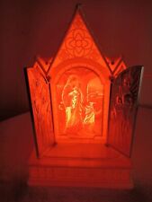 Vtg 1940 Raylite Electric Company Lighted Plastic Church Music Box Opens Doors picture