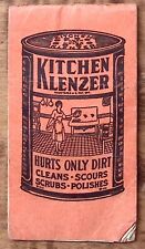 1920s KITCHEN KLENZER HURTS ONLY DIRT GROCERY LIST ADVERTISING NOTEBOOK Z4605 picture