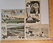 4)Vintage Indian/Native American Theme Postcards/Celilo Falls Oregon/Christmas picture