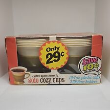 Vintage SOLO Green Cozy Coffee Cups Unopened Plastic 1970's NOS Mid Century picture
