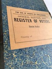 1893 Voter Registration Logbook, Antique Register of Voters, Rare Suffrage Era picture