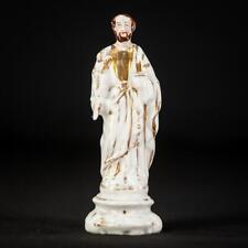 St Joseph Statue | Antique Vieux Paris Bisque Porcelain Figure | 1800s Figurine picture
