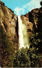 Bridal Veil Fall Yosemite Naitonal Park California CA Waterfall Postcard VTG UNP picture