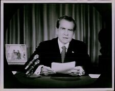LG856 1974 Original Photo PRESIDENT RICHARD NIXON American Politician TV Speech picture
