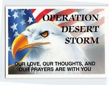 Postcard American Bald Eagle & Flag Operation Desert Storm picture