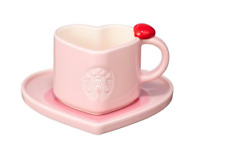[Genuine] Starbucks Be Mine Heart Mug and Saucer 237ml Valentine Theme Official picture