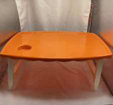 VTG 1970s MCM Orange Blisscraft of Hollywood TV Dinner Bed Lap Tray Happy Time picture