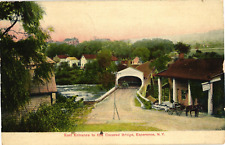 East Entrance Old Covered Bridge Esperance NY Divided Postcard c1907 picture