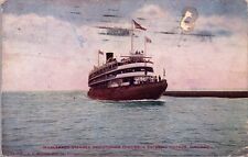 1908 Chicago Harbor Whaleback Steamer Ship Columbus Divided Back Postcard 10G picture