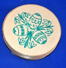 VTG EXPERTIC ERZGEBIRGE EAST GERMANY WOOD CANDY CONTAINER EASTER W LABEL 1960 picture