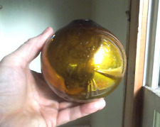 EARLY 1800 ORIGINAL FREE BLOWN RARE GOLD MERCURY GLASS WITCH BALL 4 1/2