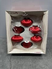 Vintage Pyramid Ornaments Satin UFO Red Set of 6 MINT MCM picture
