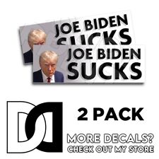 Joe Biden Sucks Donald Trump Mug Shot Bumper Sticker Free Trump Decal picture