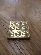 Vintage Mid Century Modern Gold Tone Majestic Ladies Square Compact w. face puff picture
