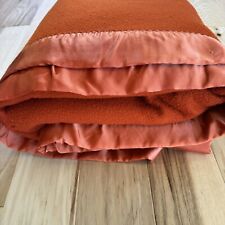 Fieldcrest Touch of Class Virgin Acrylic Blanket Satin Trim Orange 102x86 Queen picture