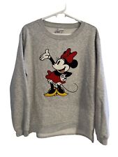 EUC Authentic Disney Women’s Large Embroiled Minnie Mouse Heather Gray picture