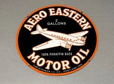 VINTAGE 24” AERO EASTERN PLANE DOUBLE SIDED DEALERSHIP PORCELAIN SIGN GAS OIL picture