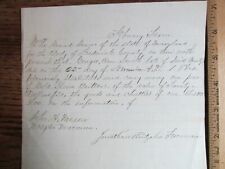 Antique Ephemera 1865 Handwritten Legal Document THEFT GOLD SLEEVE BUTTONS picture