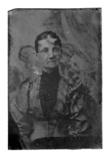Sixth Plate 1880s 1890s Antique Victorian Older Woman 1/6 Plate Tintype No ID picture