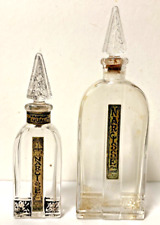 Lot of 2  Antique Vintage 1920s Art Deco Lioret Perfume Bottles, Glass Stoppers picture