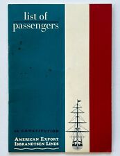 1966 SS Constitution Passenger List Cruise American Export Isbrandtsen Oct 15 NY picture