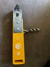 COLLECTIBLE RETRO BOTTLE / CAN OPENER ORANGE With Flowers Mid Century Modern picture