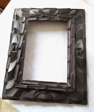 Vintage Antique Scalloped Wood Picture Frame Folk Tramp Art? Mexico Mexican? picture