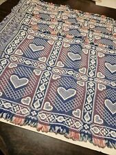 Vintage 4 Heart Reversible Placemats 80's Style Edged In Fringe EUC 813 picture