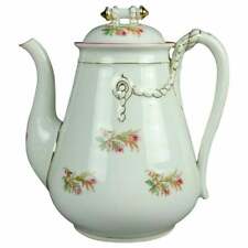 Antique 14-Piece French Limoges Hand Painted Porcelain Tea & Crumpet Set picture