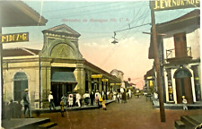 Managua Nicaragua Old Vintage Postcard 1910s Street Scene Hand Colored Photo picture