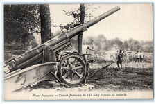 c1910 French Front French Cannon Of 155 Long Filloux In Battery WW1 Postcard picture