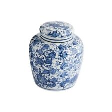  Blue & White Ceramic Ginger Jar with Lid 6.5” H Small picture