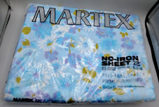 NOS Vtg Martex Full Double Flat Sheet Festival Pattern Abstract Floral Percale picture
