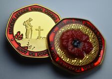Armistice/Remembrance Commemorative with Embroidered Poppy & Red Enamel. WW1 WW2 picture