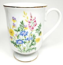 SPRING GARDEN Porcelain Gilded Edging Floral Blossom Mug Japan VGC picture