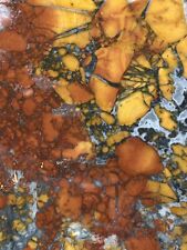 MALIGANO JASPER SLAB - UNPOLISHED Orange Red Black Lapidary Rough Rock Mineral picture