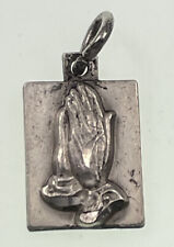 Vintage Catholic Sterling Serenity Prayer Hands Medal, 1.8 Grams Silver picture