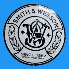 Porcelain Smith and Wesson Enamel Sign Size 30