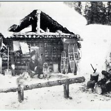 c1950s Chulitna, AK Fur Trapper Man & Dogs Cabin Railroad Winter 1928 Photo A145 picture