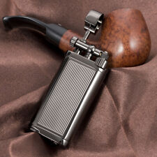 Antique Style Lift Arm Tobacco Pipe Butane Lighter with Tamper & Pick Black picture