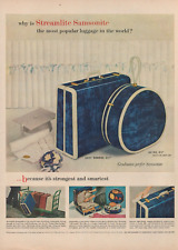 1955 Samsonite Baggage Streamlite Graduates Wardrobe Hat Box Vintage Print Ad picture
