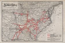 1920 Antique SOUTHERN RAILWAY Map Vintage Southern Railroad Map 1572 picture