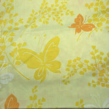 Springmaid Twin Fitted Sheet Vintage Mariposa Butterfly Yellow 1970’s picture
