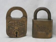 2 vintage antique padlocks HIBBARD & SAFE padlock *Please Note: No Keys picture
