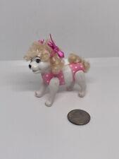 Barbie White Dog Blonde Poodle Hair Curls with Bows and Pink Swimsuit picture