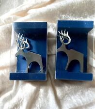Finland Pair Of Castina Pewter Reindeer Figurines Handmade In Lathi Finland picture