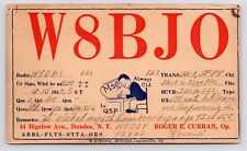 1932~QSL~Ham Radio~W8BJO~Dundee NY~Roger Curran~Amateur Radio Station~Postcard picture